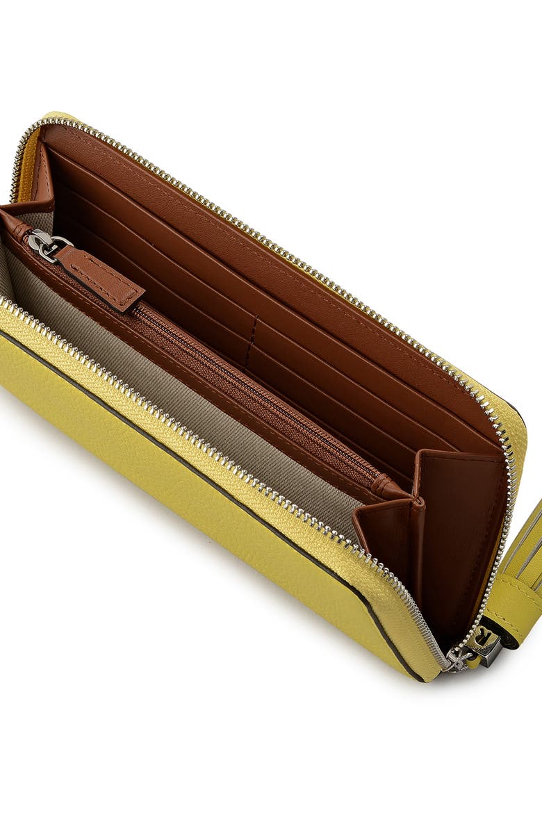 Radley Noble Alley Large Zip Wallet, Alternate, color, Limoncello