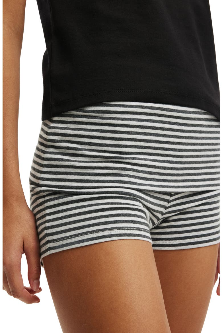 Women's Hallie Foldover Micro Short, Alternate, color, Madi Stripe Grey Marle