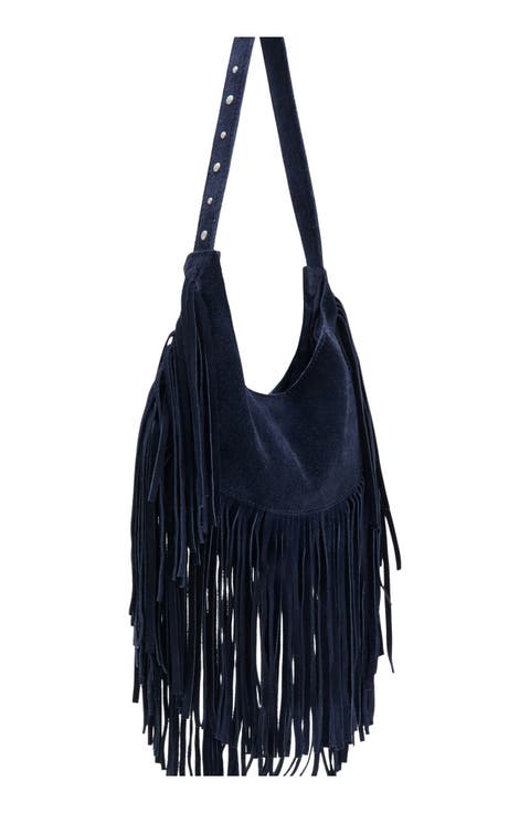 Fringe Suede Shoulder Bag
