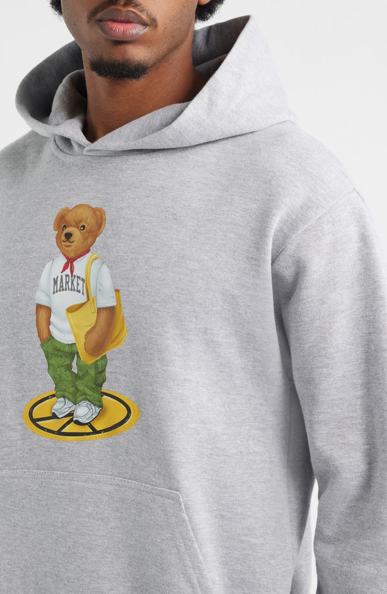 MARKET Stand for Peach Bear Graphic Hoodie, Alternate, color, Ash Grey