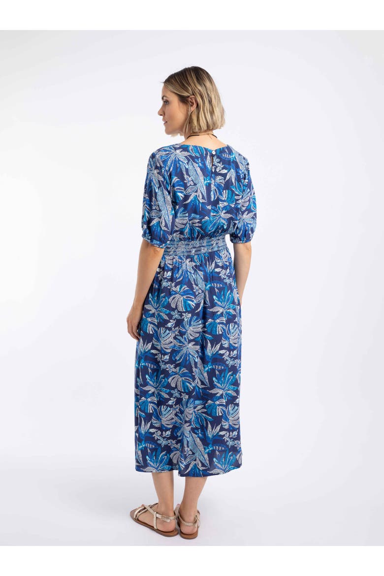 Dilsha Printed Midi Dress, Alternate, color, Blue Indigo