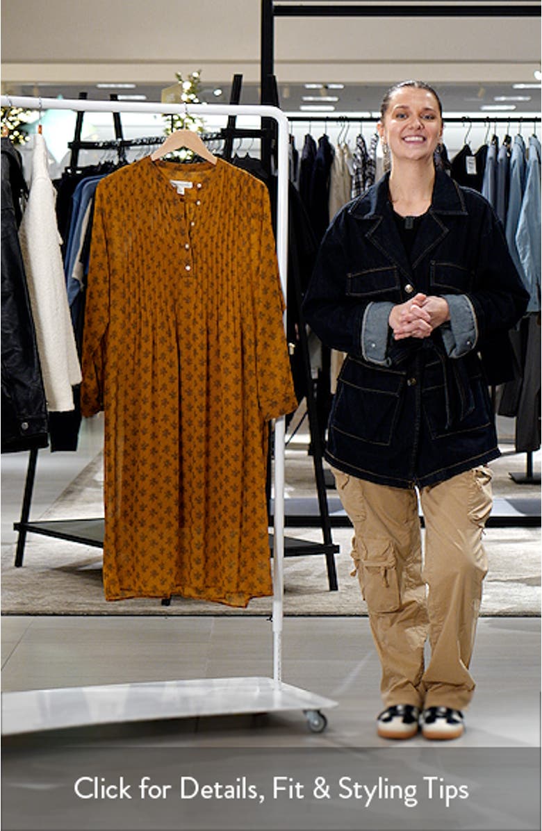 Floral Print Long Sleeve Midi Dress, sales video thumbnail