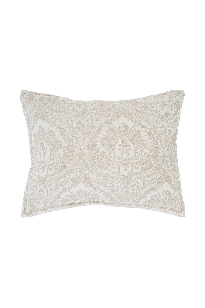 20" x 26" Navar Gray Damask Cotton Standard Sham - Machine Washable, Main, color, Brown