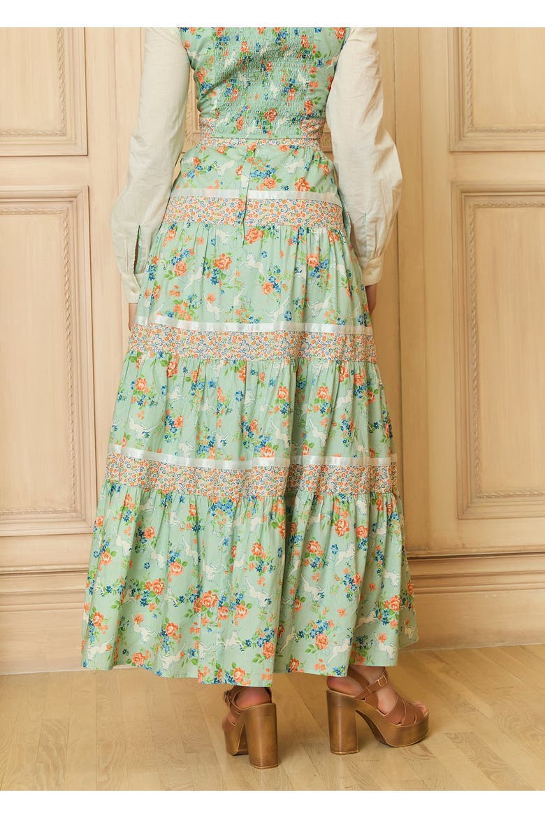 Bella Tiered Maxi Unicorn Skirt, ModCloth x Gunne Sax, Alternate, color, Unicorn Tapestry