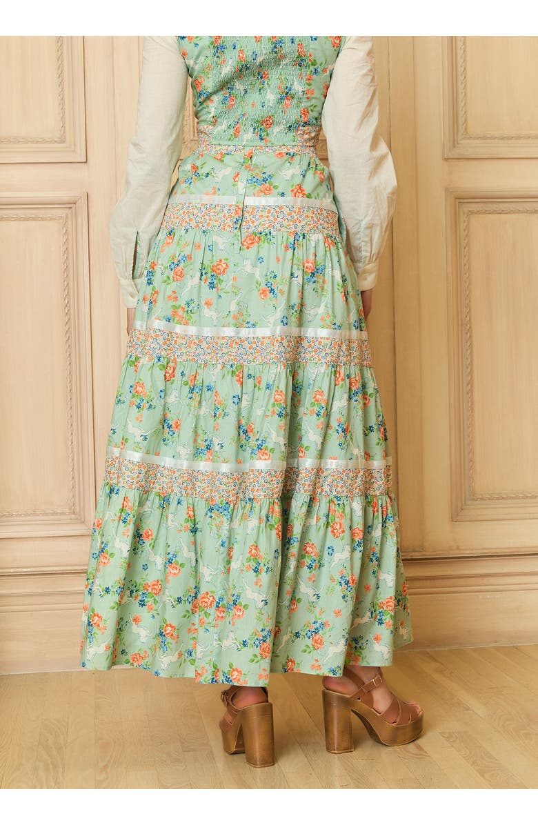 ModCloth Bella Tiered Maxi Skirt, ModCloth x Gunne Sax, Alternate, color, Unicorn Tapestry