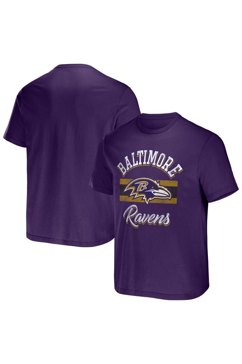 Men's NFL x Darius Rucker Collection by Fanatics Purple Baltimore Ravens Stripe T-Shirt, Main, color, Purple