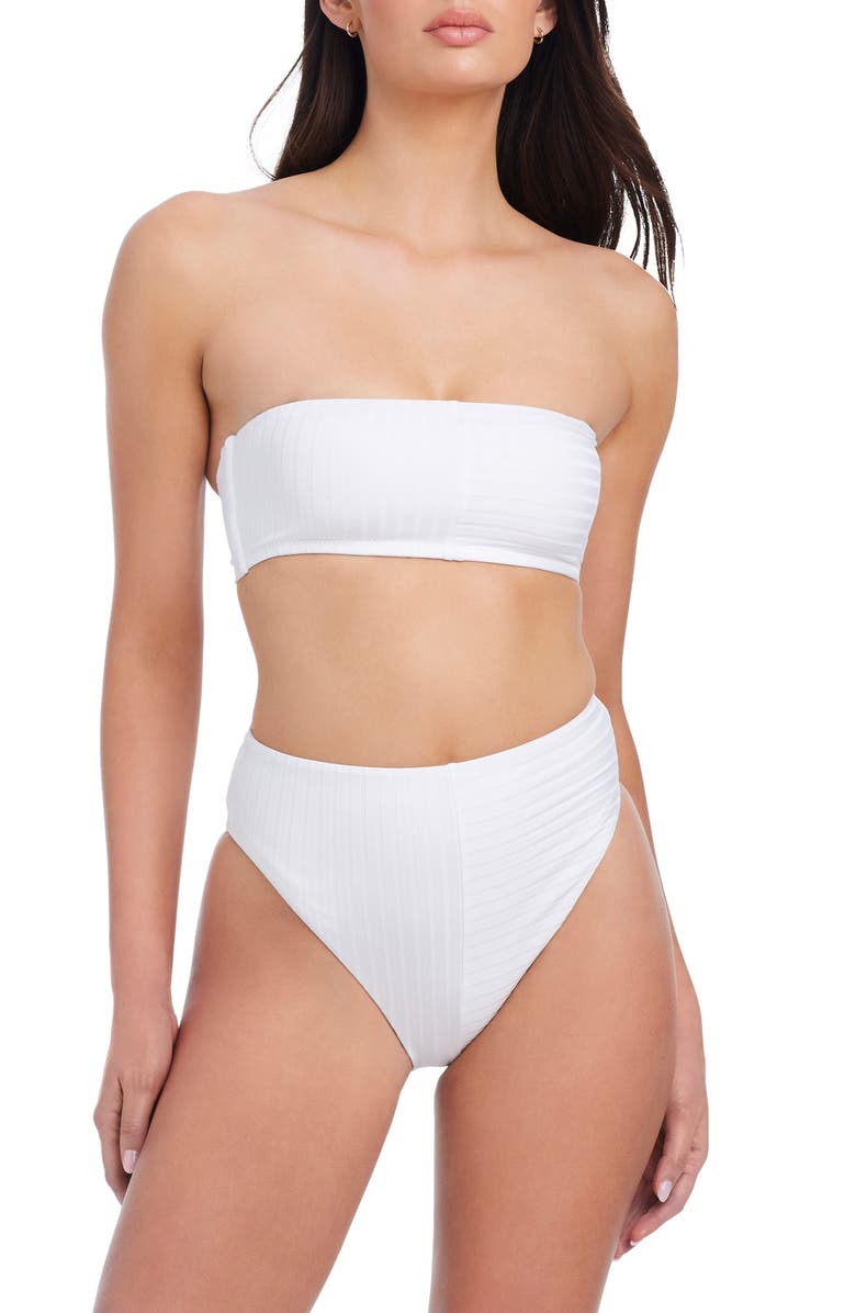 Sanctuary Refresh Rib High Waist Bikini Bottoms, Alternate, color, 