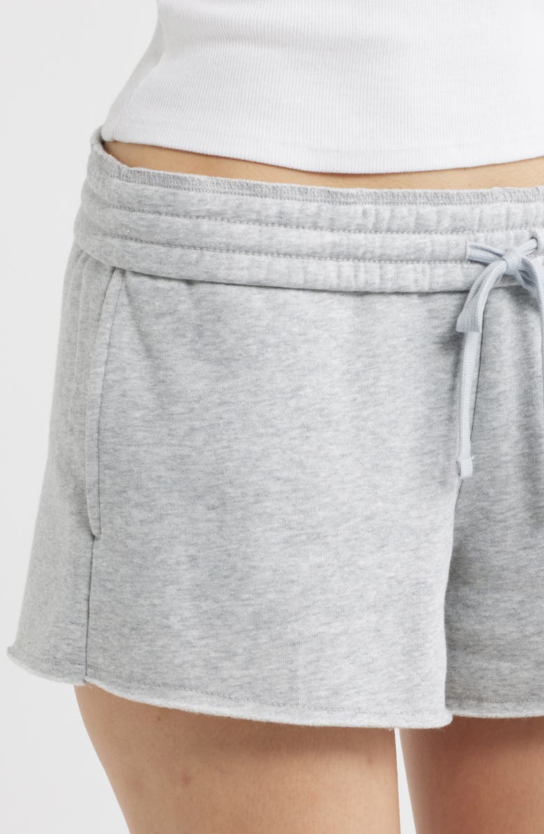 BP. Foldover Fleece Mini Sweat Shorts, Alternate, color, Grey Soft Heather