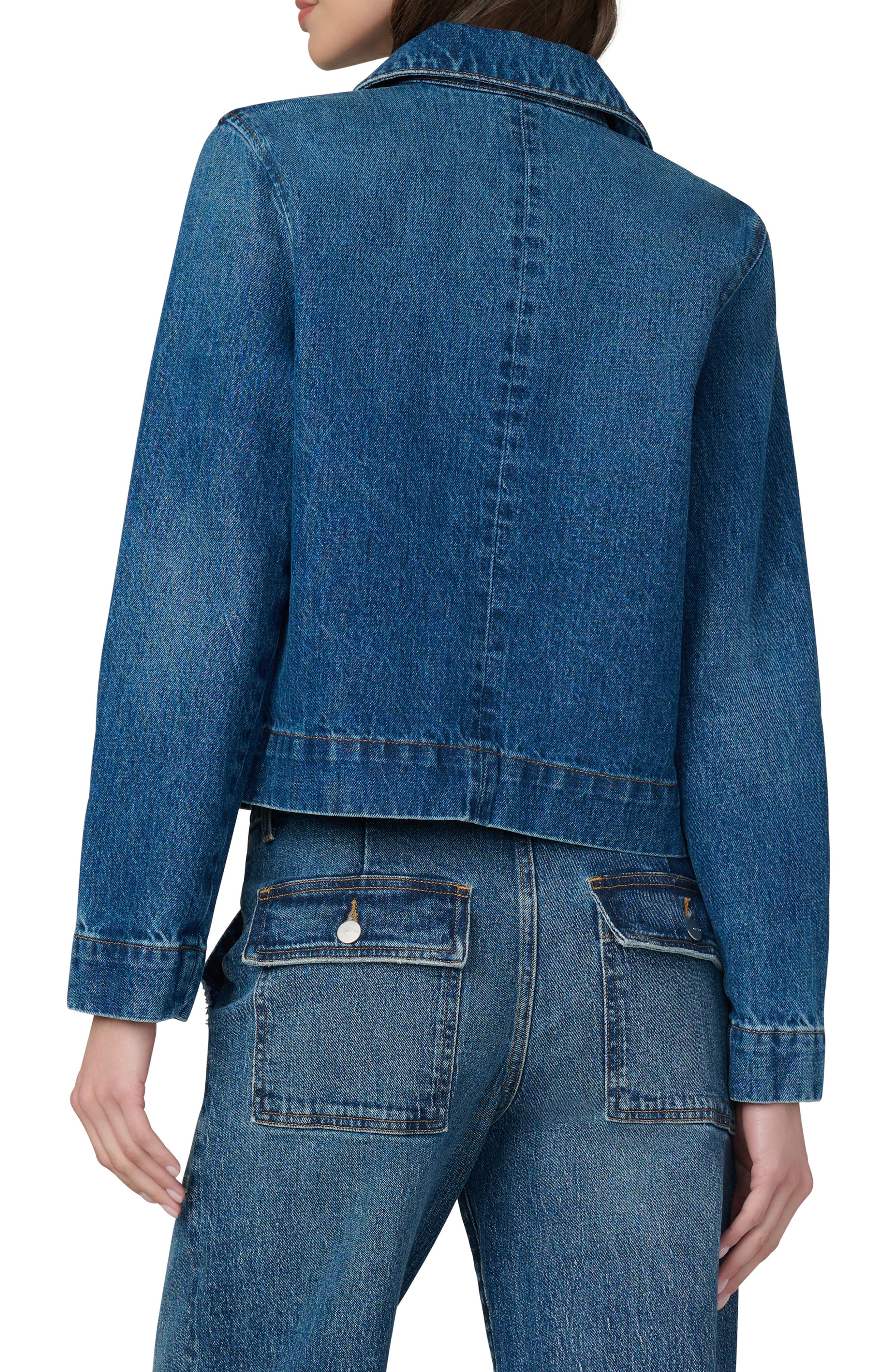 Boxy Zip Denim Jacket - image 2