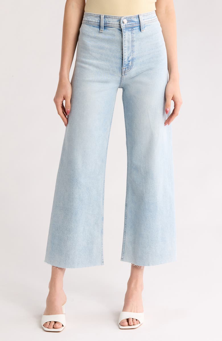 Pistola Penny Raw Hem High Waist Ankle Wide Leg Jeans, Main, color,