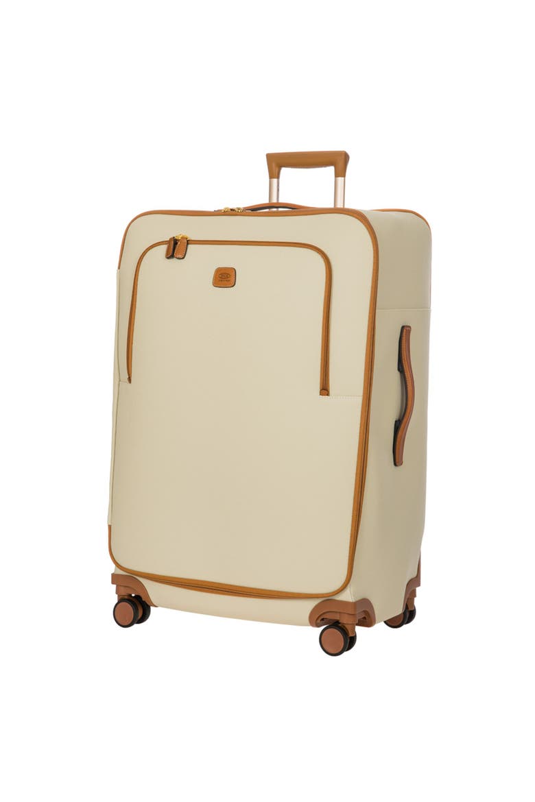 Firenze Softside 30" Large Checked Compound Spinner Luggage, Alternate, color, Cream
