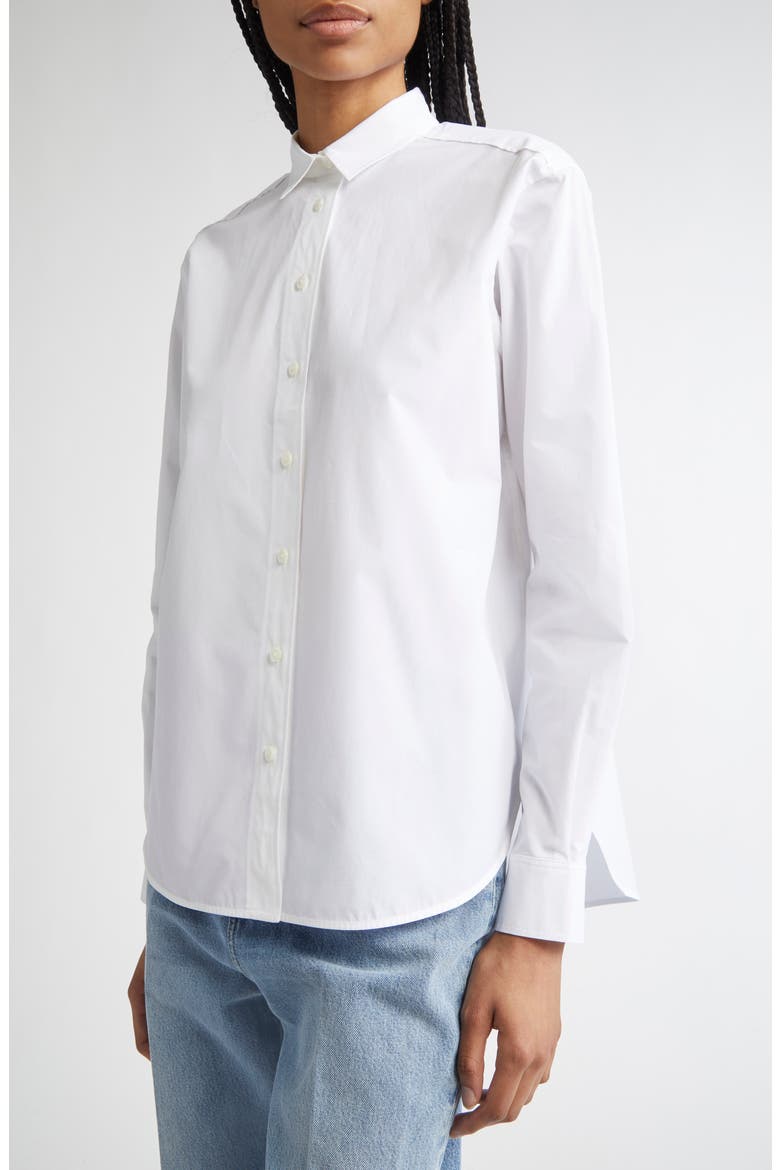 Signature Organic Cotton Poplin Button-Up Shirt, Alternate, color, WHITE