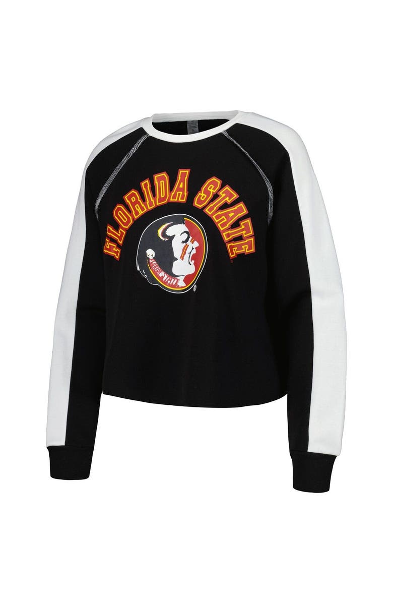 GAMEDAY COUTURE Women's Gameday Couture Black Florida State Seminoles Blindside Raglan Cropped Pullover Sweatshirt, Alternate, color, 