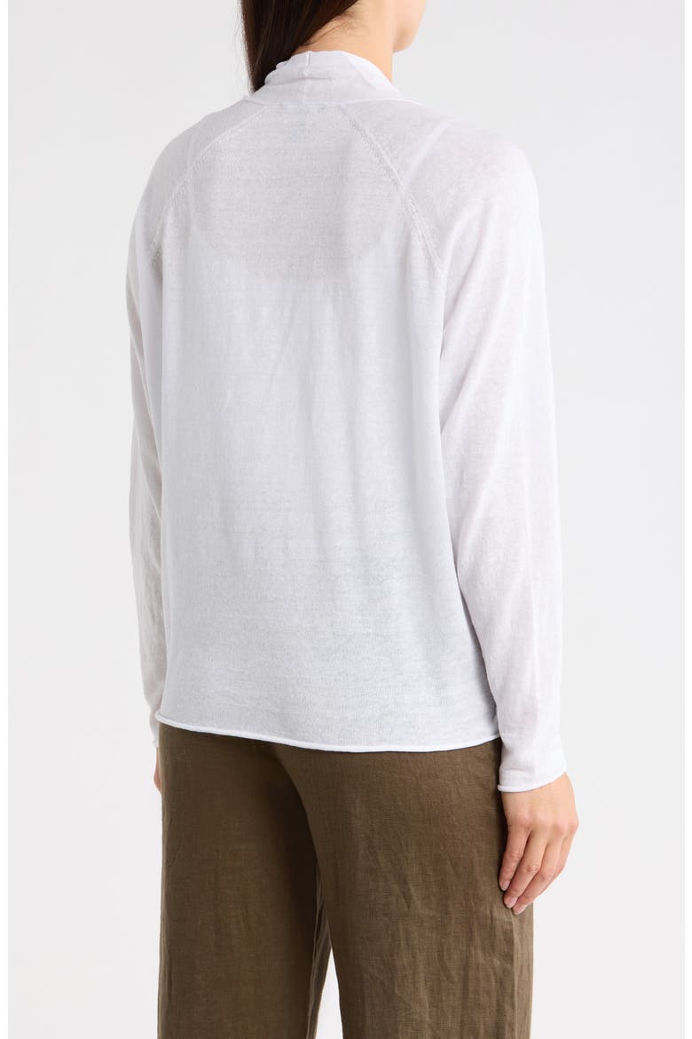 Organic Linen & Organic Cotton Open Front Cardigan, Alternate, color, WHITE