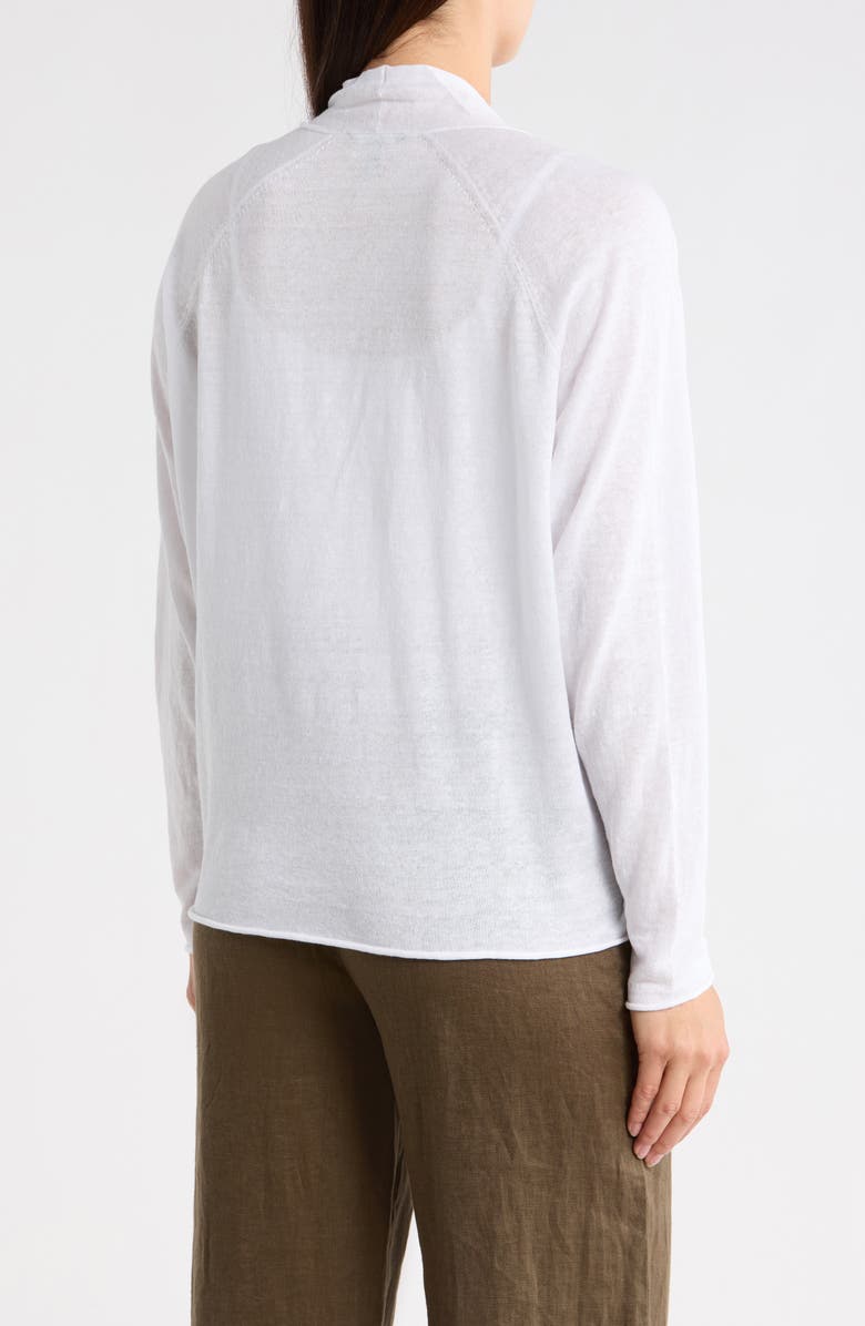 Eileen Fisher Organic Linen & Organic Cotton Open Front Cardigan, Alternate, color, White