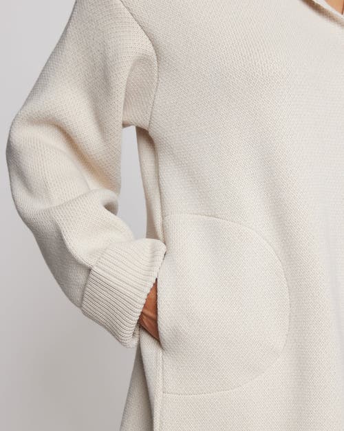 Santorelli Oversized Knit Coat In Creme