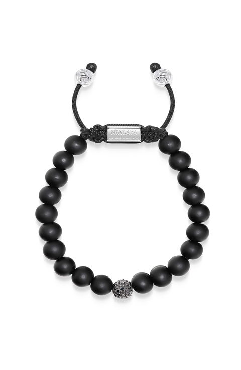 Black Diamond Beaded Bracelet With Matte Onyx