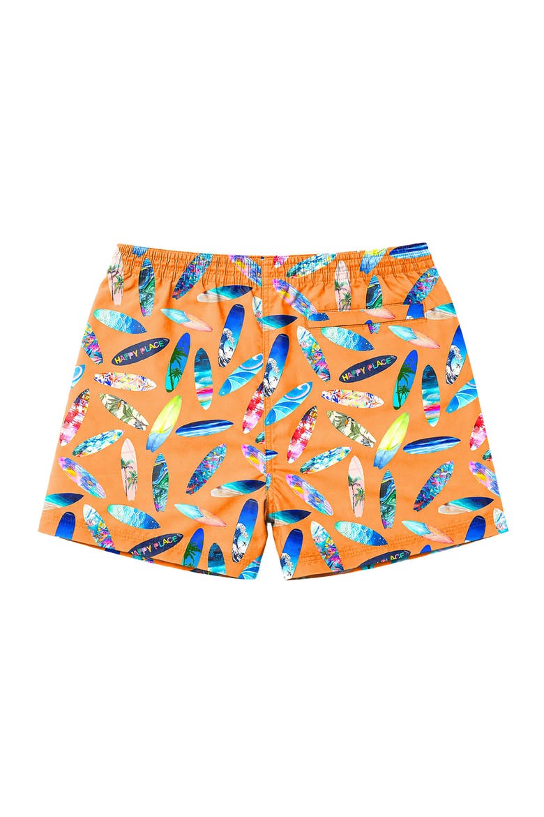 Boys Surfboard Print Board Shorts, Alternate, color, Multicolor