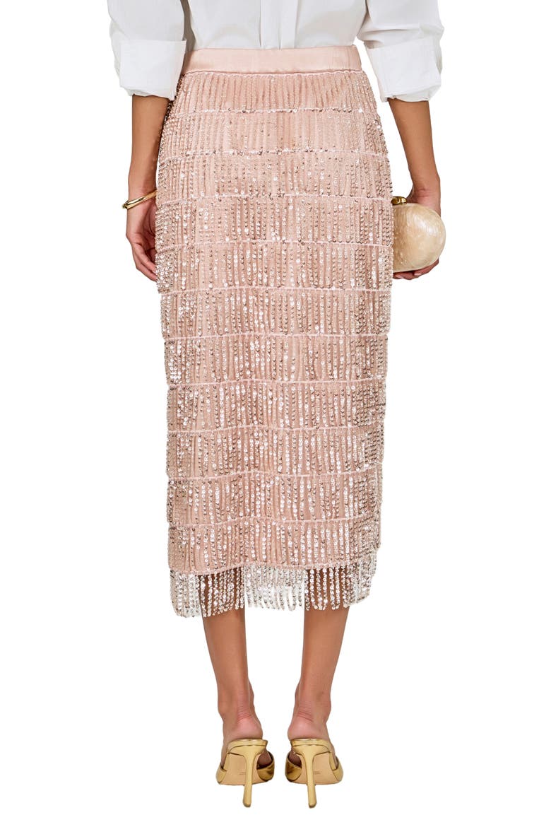 Sequin Tassel Midi Skirt, Alternate, color, BLUSH PINK