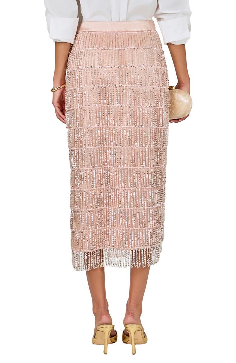 Endless Rose Sequin Tassel Midi Skirt, Alternate, color, Blush Pink