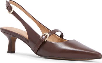 Coco Slingback Pointed Toe Kitten Heel Pump