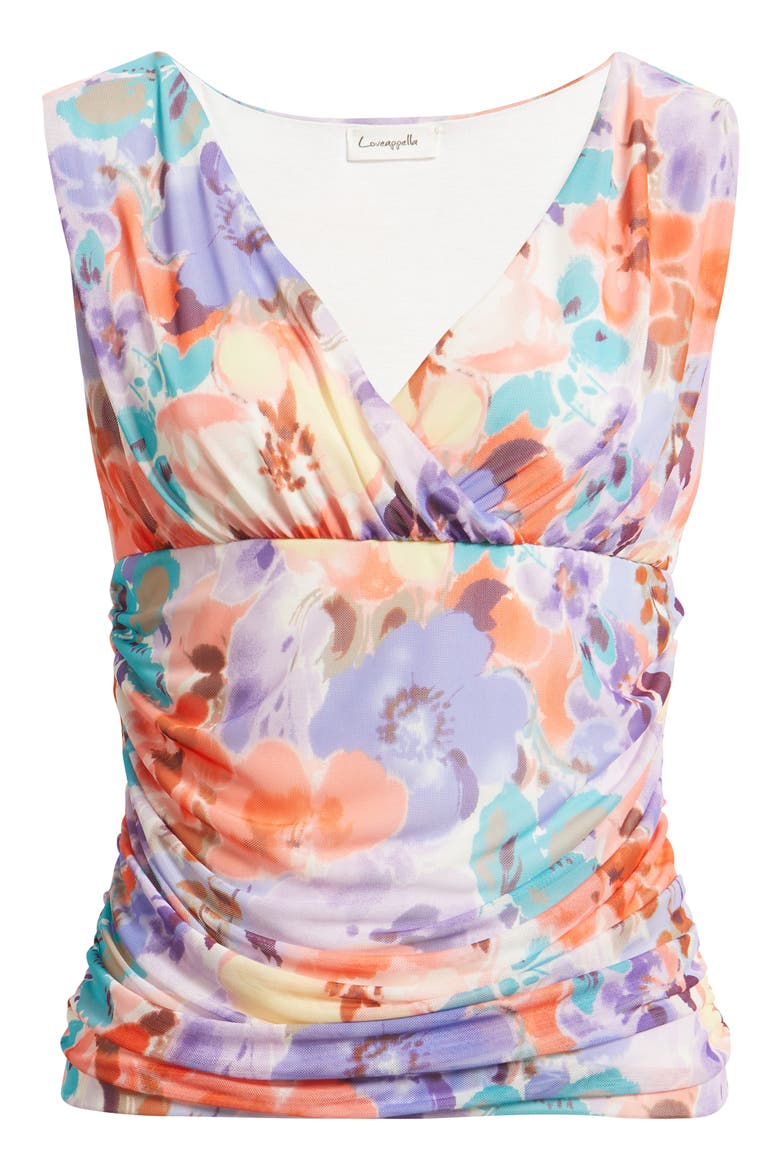 Ruched Empire Waist Sleeveless Top, Alternate, color, CORAL