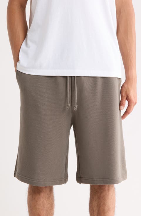 Drawstring Waist Cotton Blend Shorts