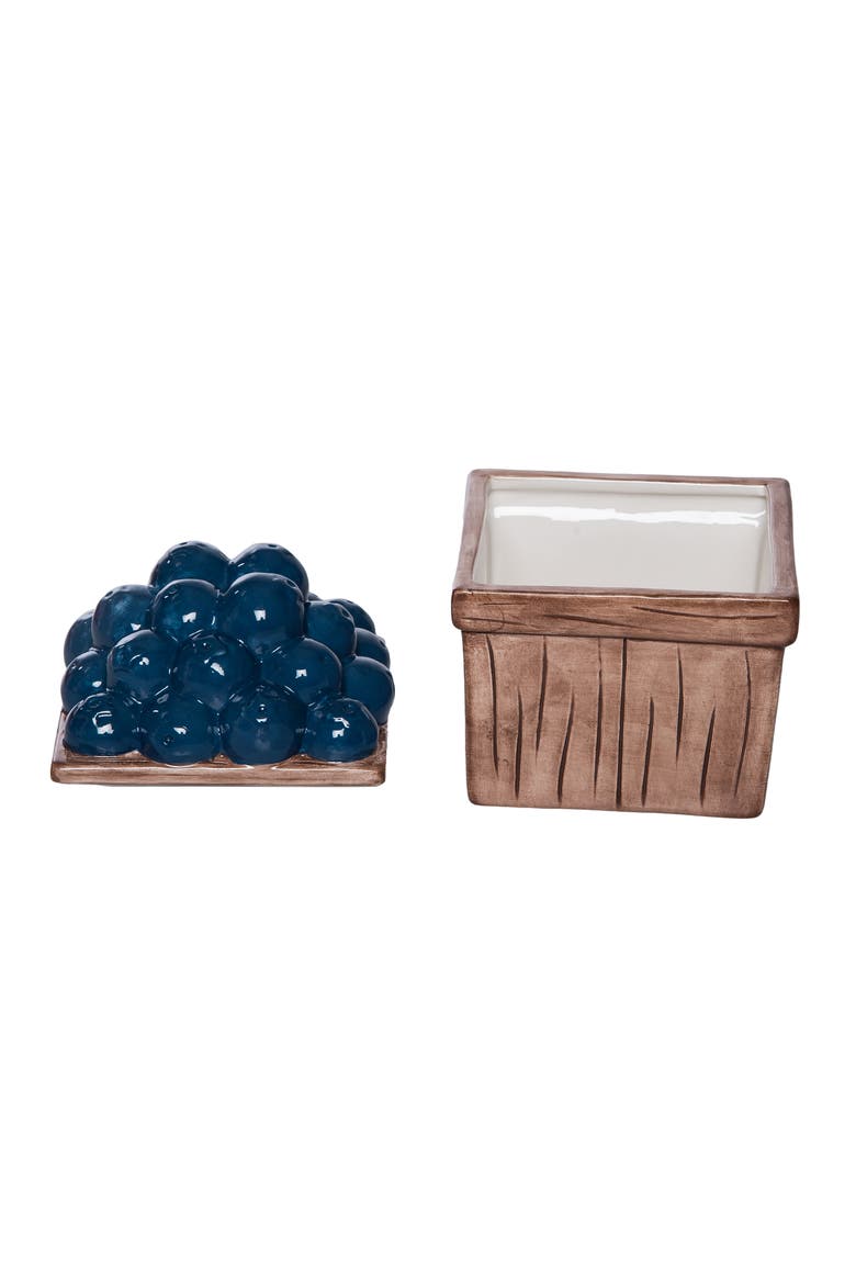 Ceramic Berry Lidded Dip Bowl Tabletop Container Multicolored for Patriotic Serving and Entertaining, Alternate, color, Multicolored