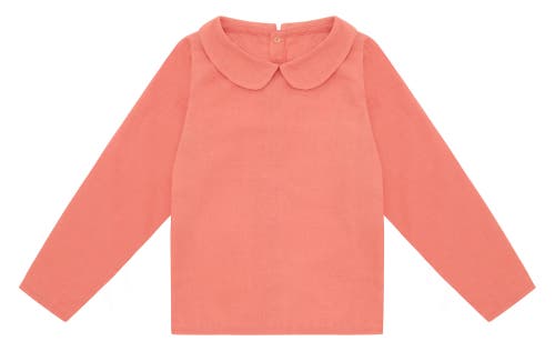 Vild House Of Little Organic Woven Collared Shirt In Coral-madder Plant Dye