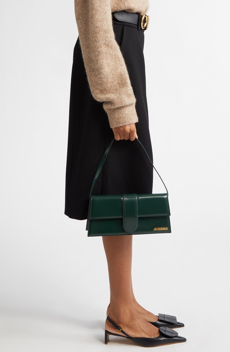Jacquemus Long Le Bambino Leather Shoulder Bag, Alternate, color,