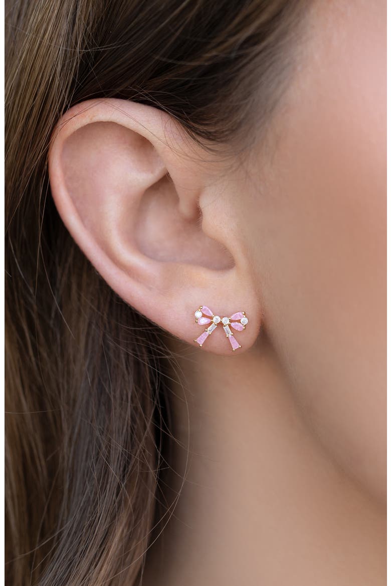 Chass Bow Stud Earrings, Alternate, color, GOLD