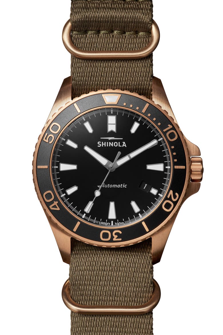 Monster Automatic Strap Watch, 43mm, Alternate, color, TEAK/ BLACK/ BRONZE