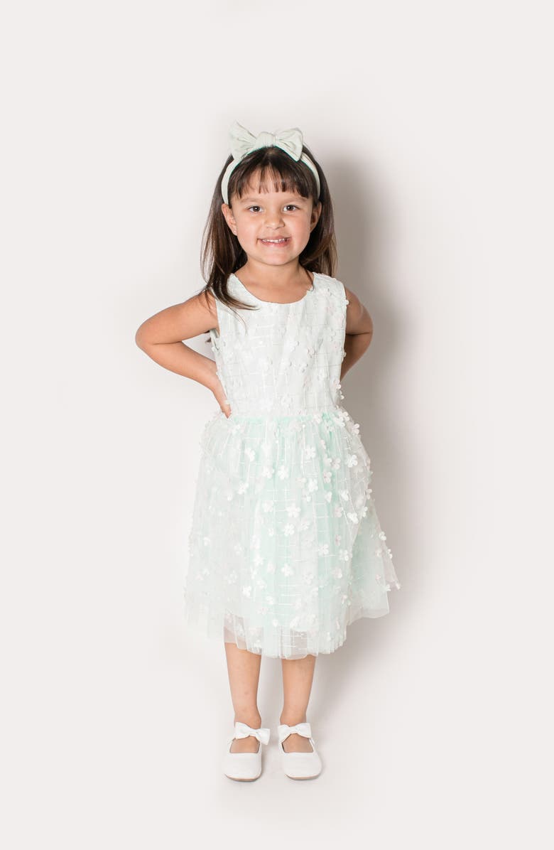 Popatu Kids' 3D Floral Appliqué Tulle Dress, Alternate, color, 