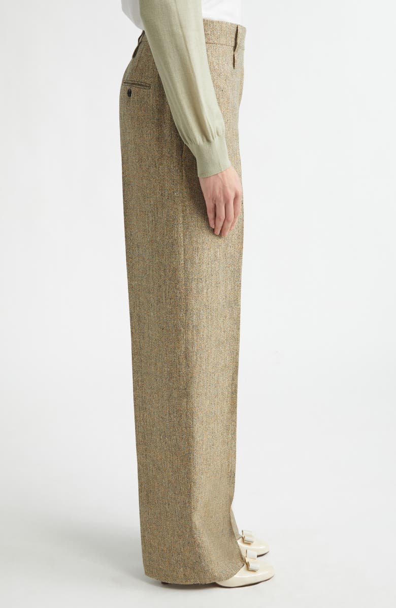 FERRAGAMO Linen Trousers, Alternate, color, Brown