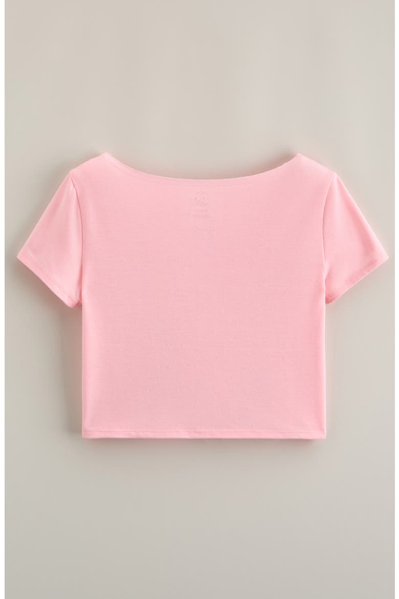 Kids' Off the Shoulder T-Shirt, Alternate, color, PINK ORCHID