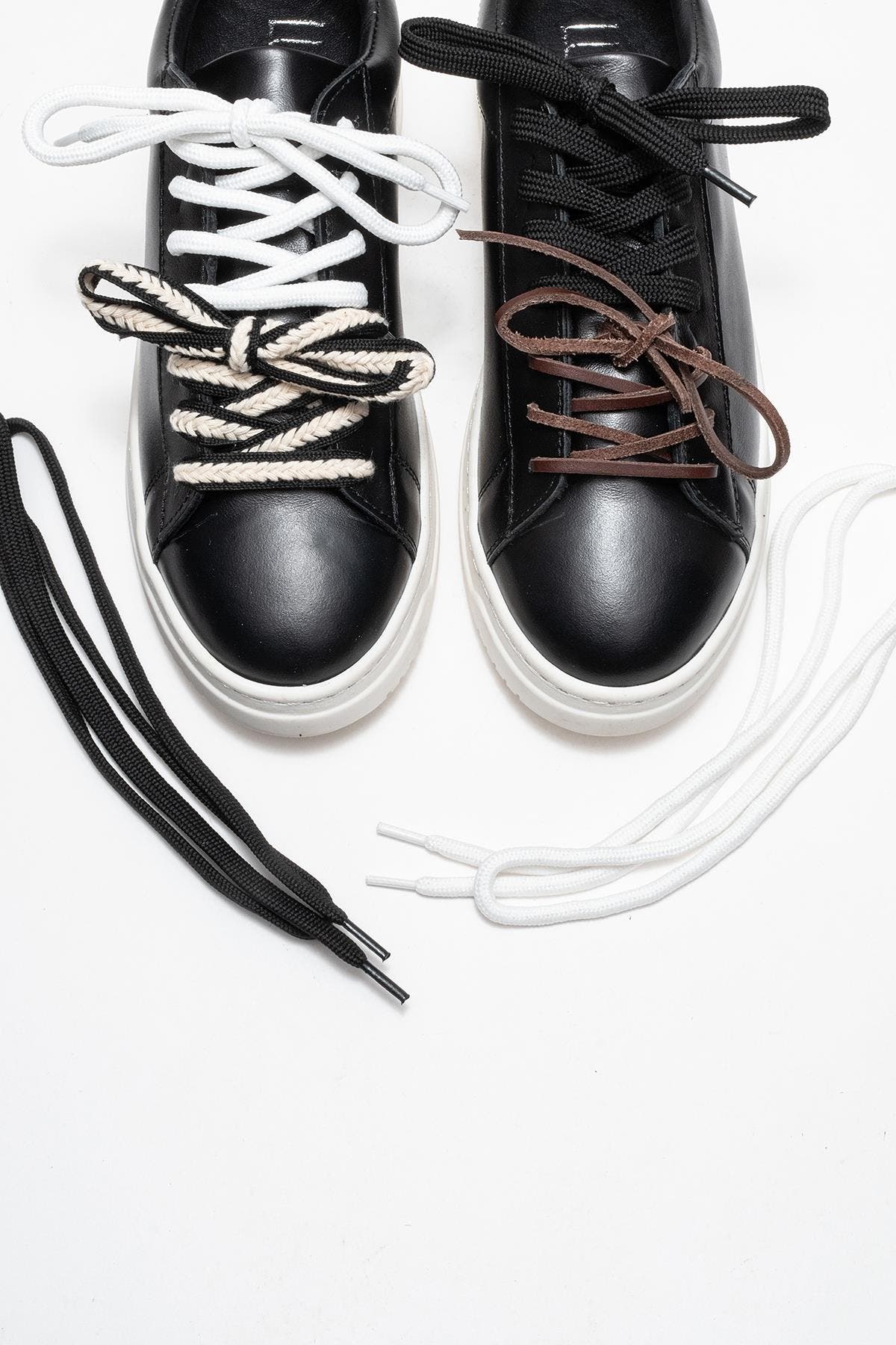 Forever 
Always Shoes Warron Leather Sneakers, Alternate, color, Black Leather