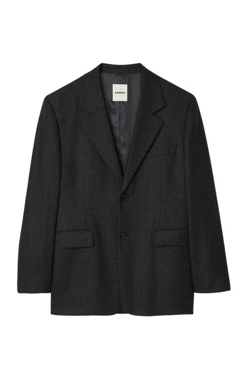Sandro Wool Suit Jacket In Gray
