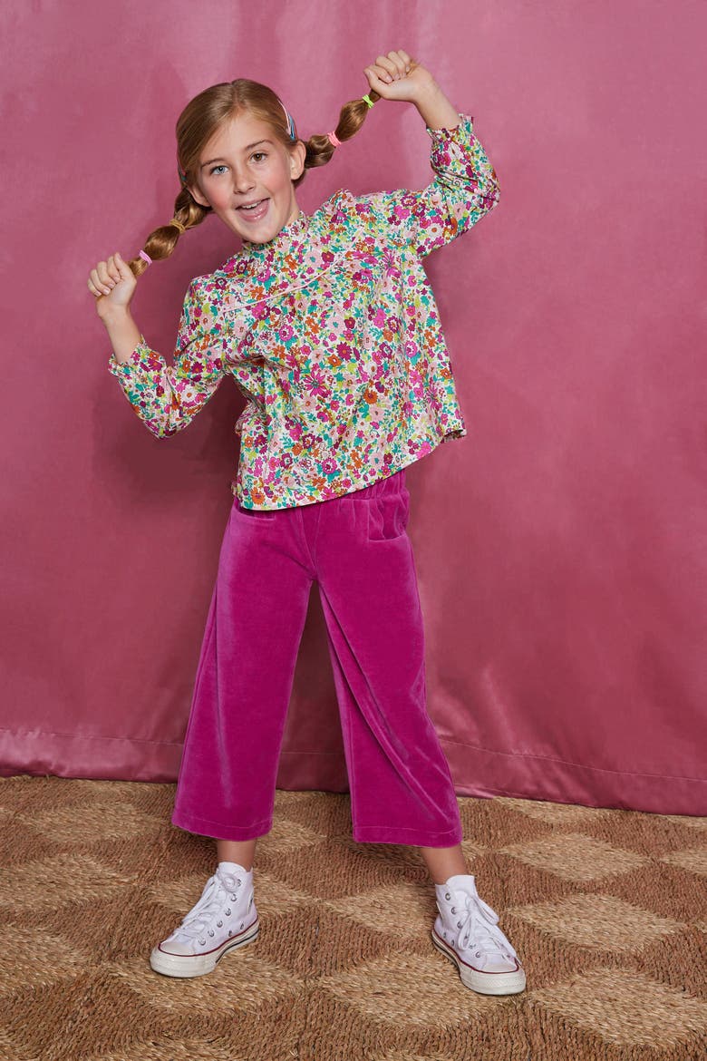 Kids' Ruffled McCall Top, Alternate, color, Magenta Floral
