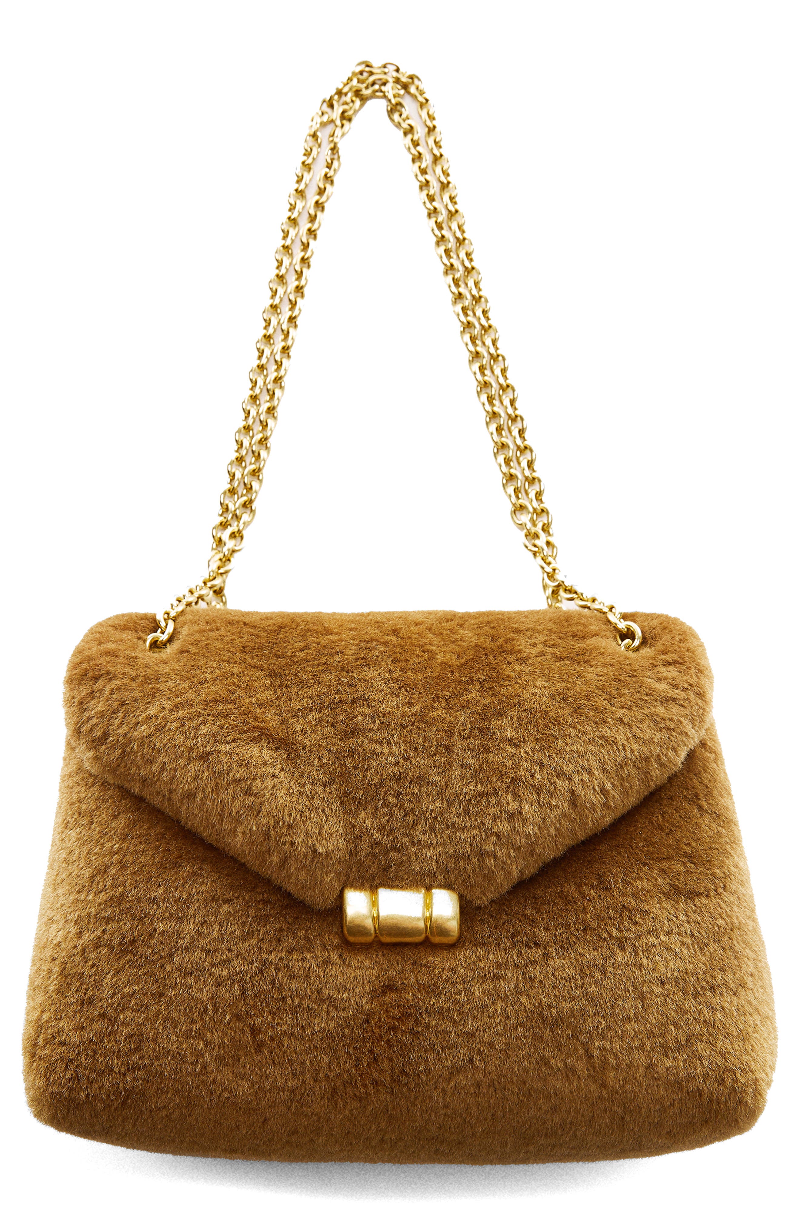 MANGO Faux Fur Convertible Shoulder Bag, Alternate, color, 