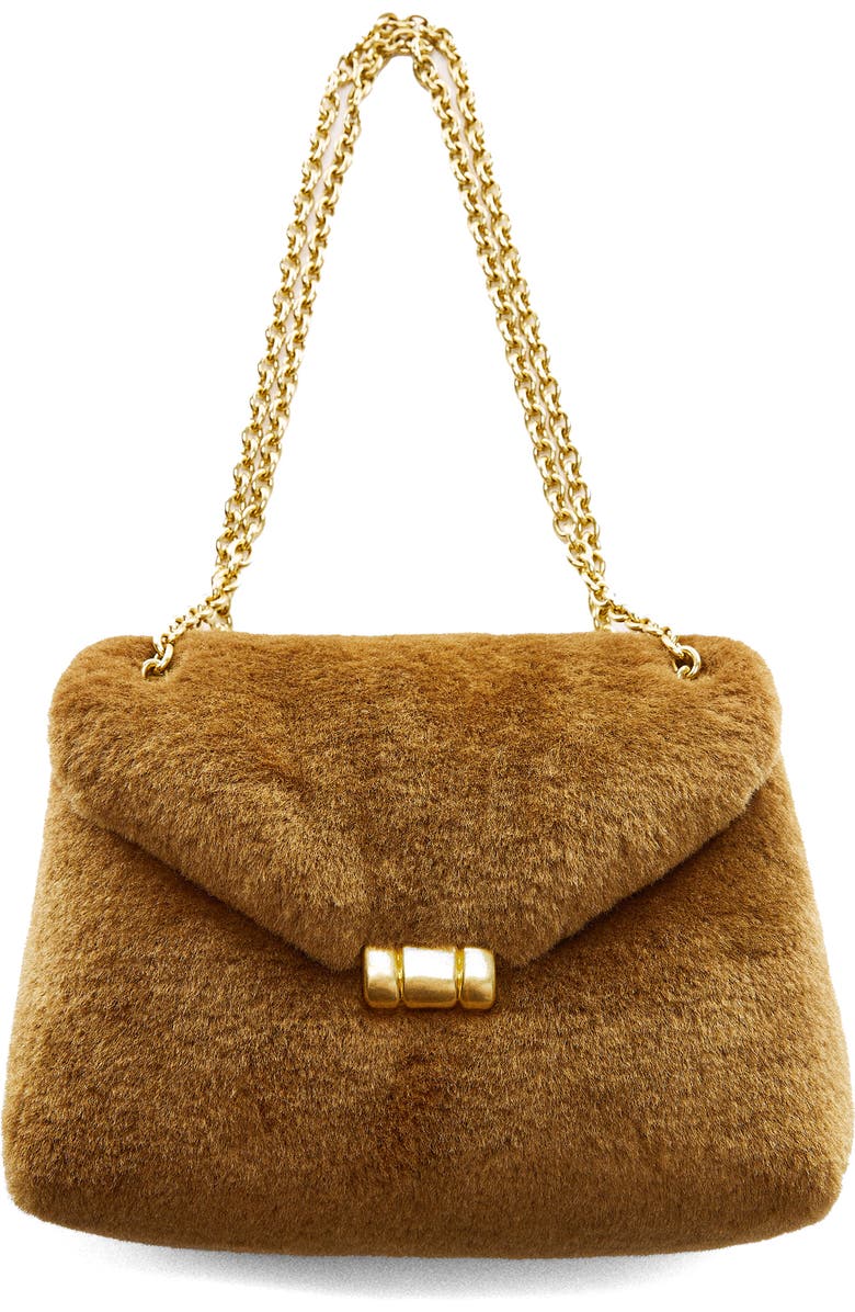MANGO Faux Fur Convertible Shoulder Bag, Alternate, color,
