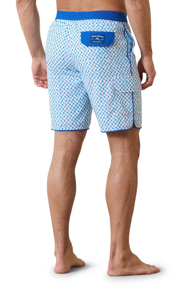 Baja Surfside Geo Board Shorts, Alternate, color, WHITE