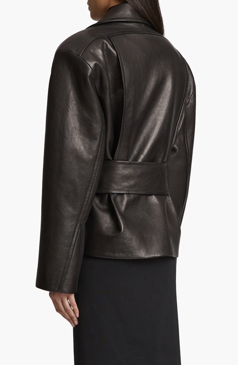Khaite Dolores Oversize Leather Jacket, Alternate, color, 