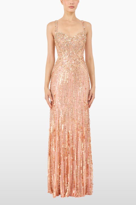 Da Vinci Sequin-Embellished Dress