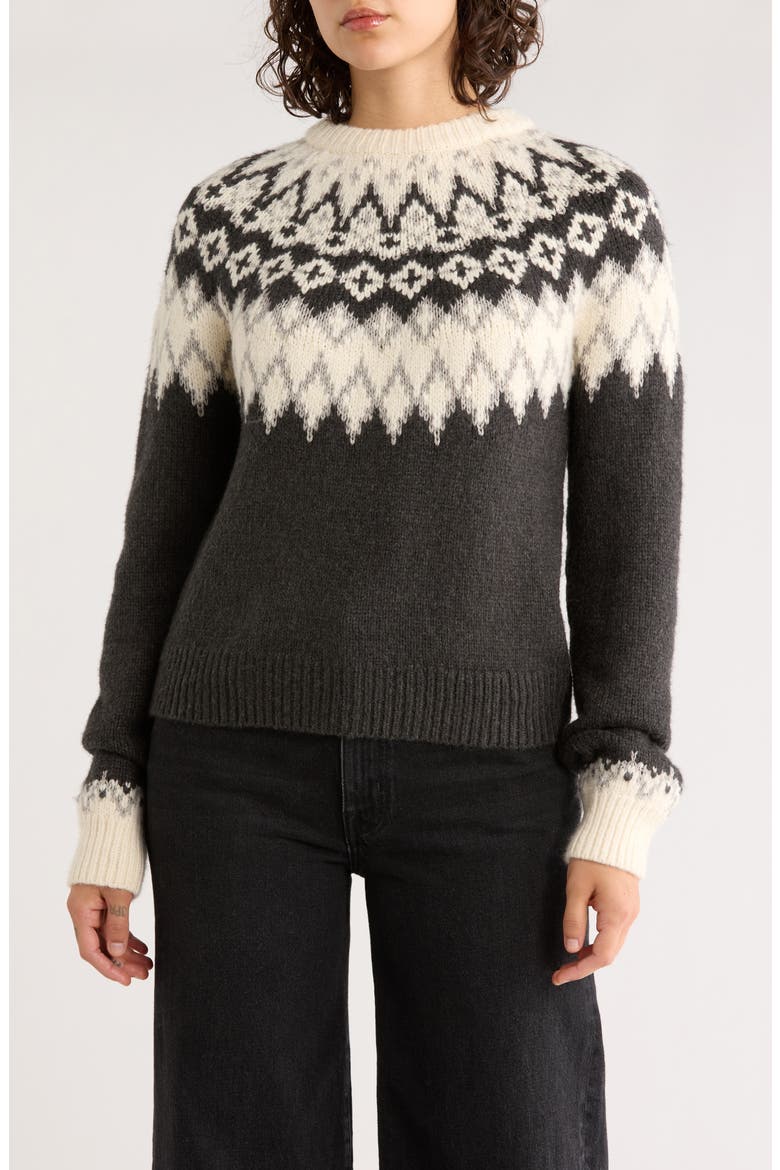 Fiorella Fair Isle Sweater, Main, color, CHARCOAL