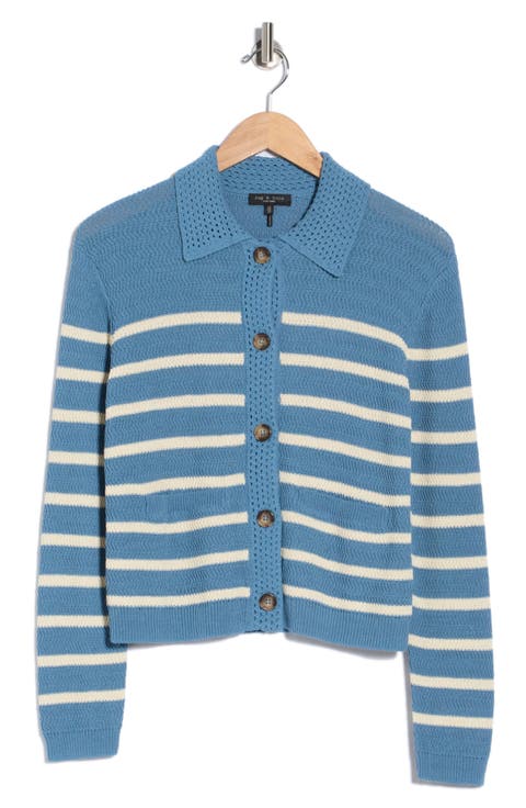 Costi Stripe Cotton Blend Cardigan