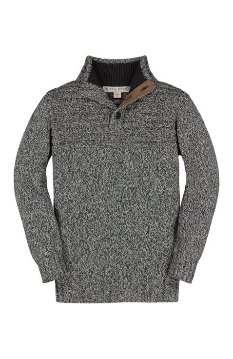 Baby Boys' Mock Neck Button Placket Sweater, Infant