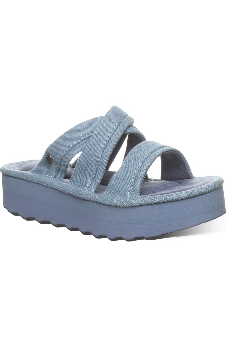 BEARPAW Altitude Platform Slide Sandal, Main, color, Denim Blue