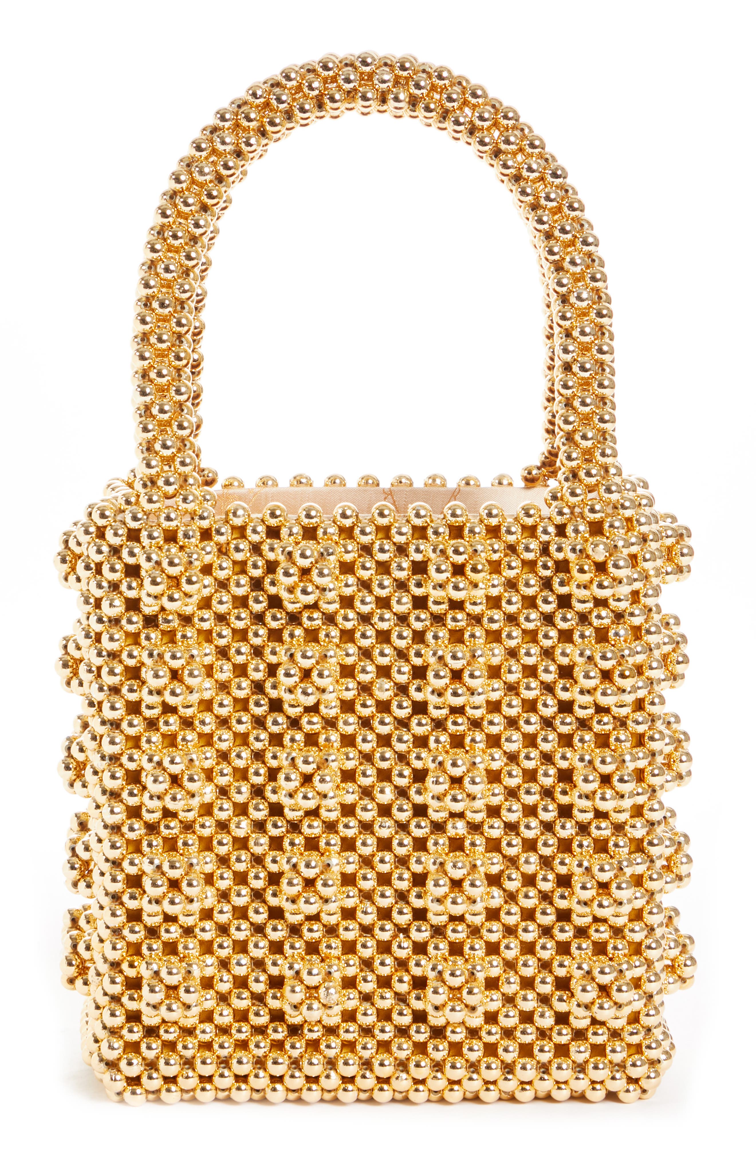 Antonia Small Beaded Handbag, Main, color, GOLD