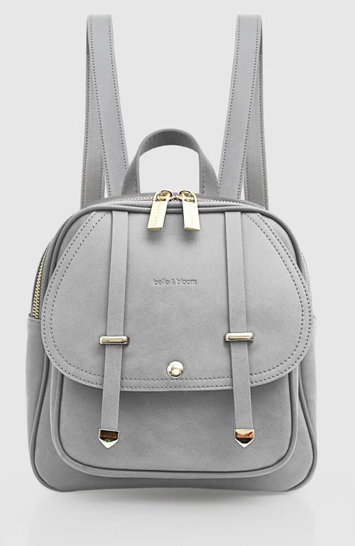 Belle & Bloom Camila Leather Backpack In Grey