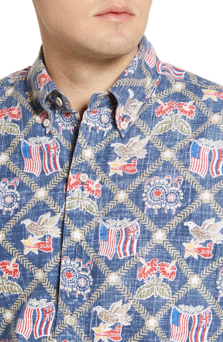 Reyn Spooner Summer Commemorative 2020 Short Sleeve Button-Down Shirt, Alternate, color, 